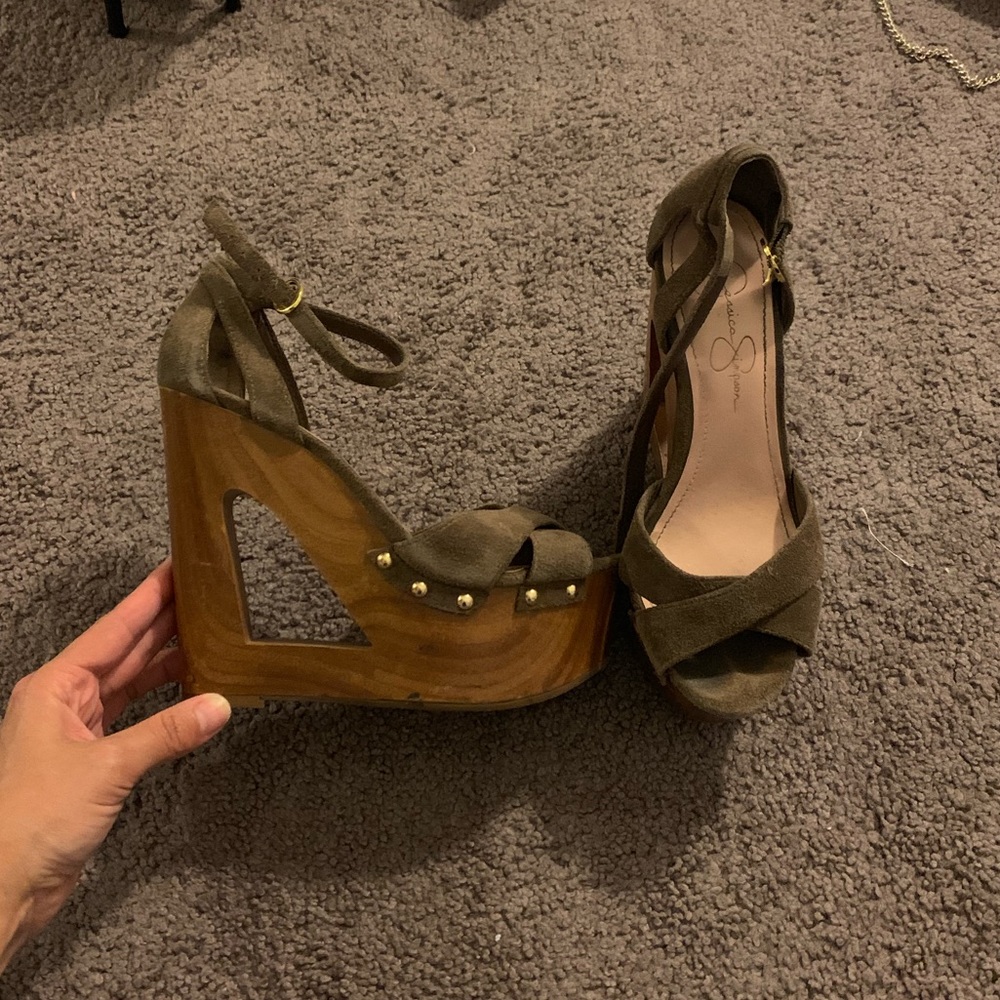 Jessica Simpson wood wedges